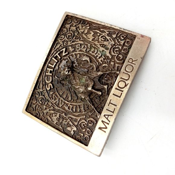 Schlitz Bull Belt Buckle Vintage Beer Alcohol Malt Liquor Cowboy Western Rockabi - Picture 7 of 10